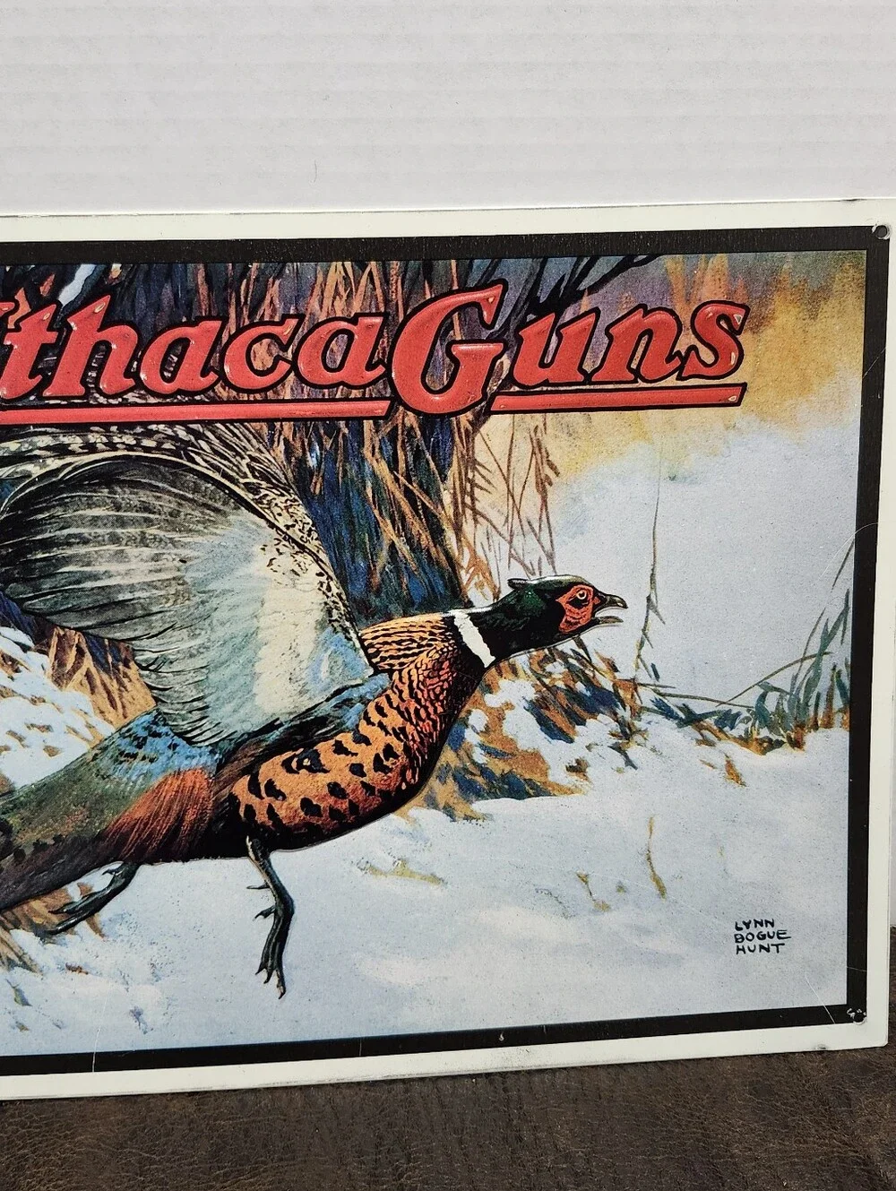 Ithaca Guns Metal Pheasant Hunting Sign